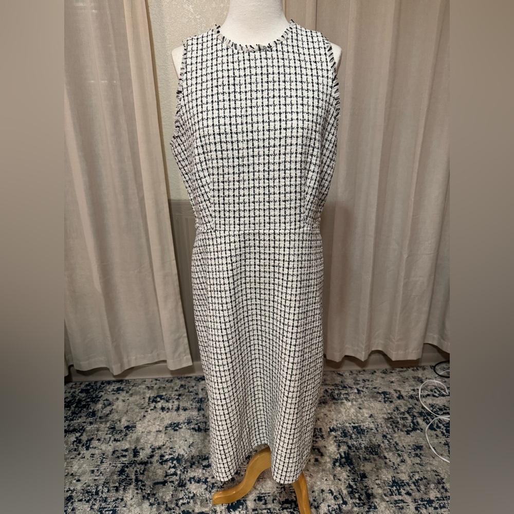 Ann Taylor Black and White Checkered Dress